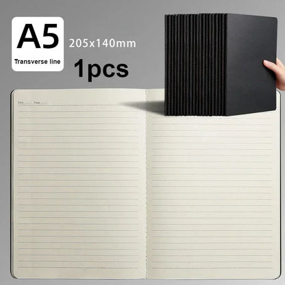 A5 Kraft Cover Notebook – Vintage Blank, Grid & Lined Journal for School & Office