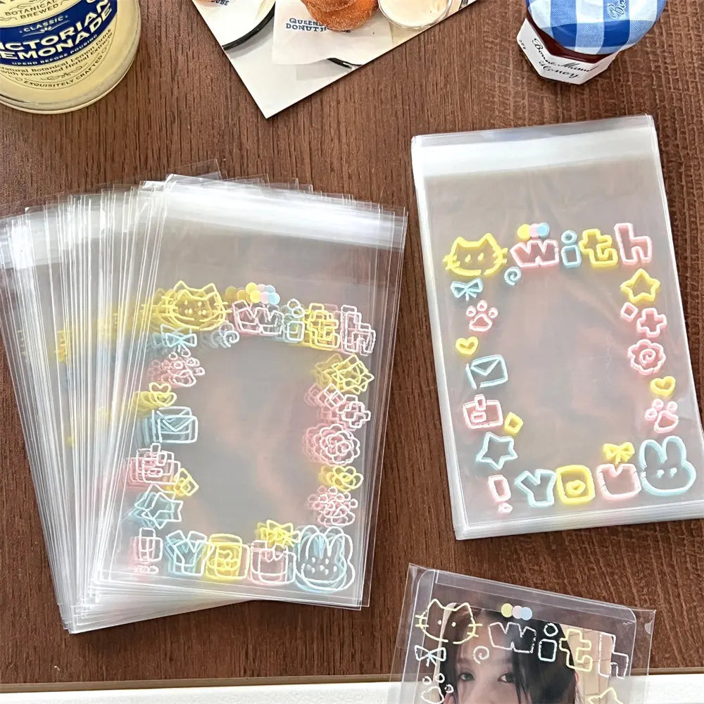 Bolsas OPP Autoadhesivas Graffiti Kitten – Bolsas de Embalaje Bonitas para Tarjetas, Regalos y Artículos Pequeños