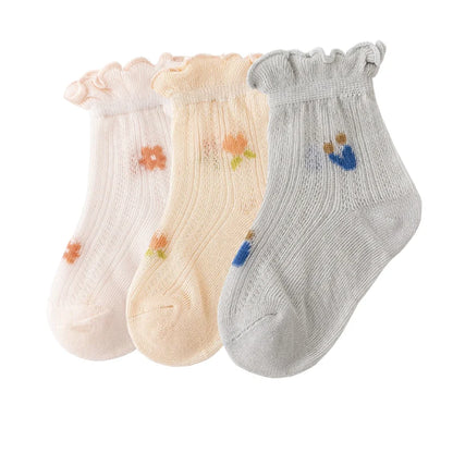 3 paires de chaussettes nouveau-né douces et respirantes en coton fin pour bébés