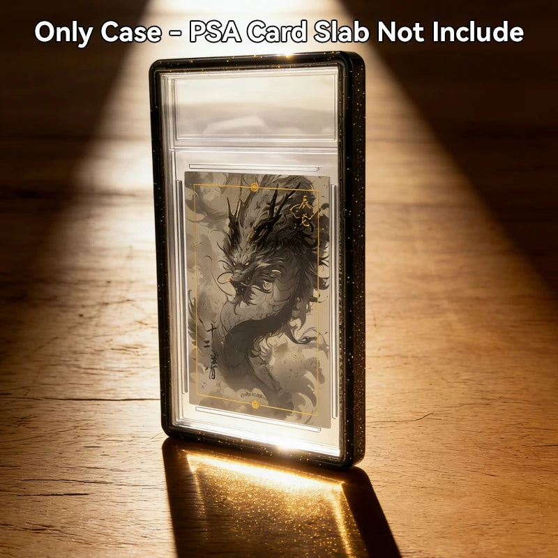 Étui de protection Bumper en TPU à paillettes – Housse de protection avec dos transparent pour cartes à collectionner PSA 35PT