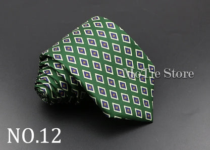 Men's 7.5cm Soft Silk Necktie – Floral & Dot Pattern Tie for Weddings, Business, Parties & Formal Wear
