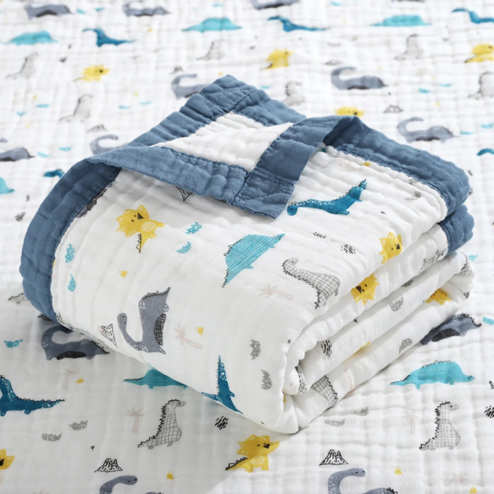Manta de bebé de gasa 100% algodón de 6 capas – Suave, transpirable, arrullo para recién nacidos, envoltura para bebés y toalla de baño absorbente para bebés