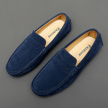 Mocassins en daim pour hommes – Chaussures de conduite décontractées classiques, Chaussures plates confortables à enfiler et Mocassins