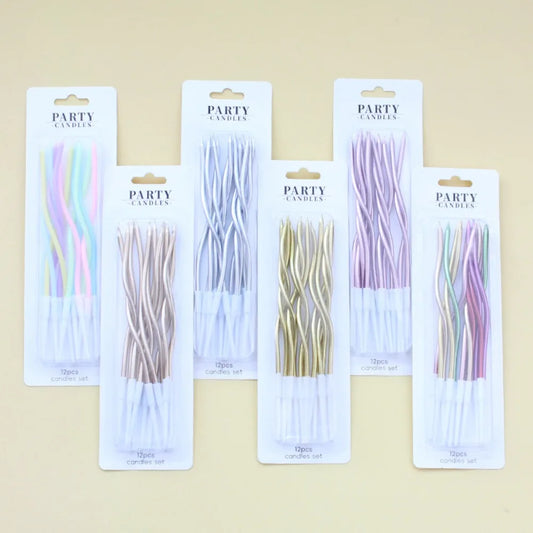 12/48PCS Velas de espiral para pastel – Velas largas y delgadas de cumpleaños para boda, fiesta y decoraciones de pastel | Suministros coloridos para celebraciones