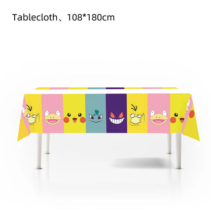 Pokémon Pikachu Tablecloth Decorations – Cute Disposable Table Covers for Kids Birthday, Baby Shower & Party Supplies