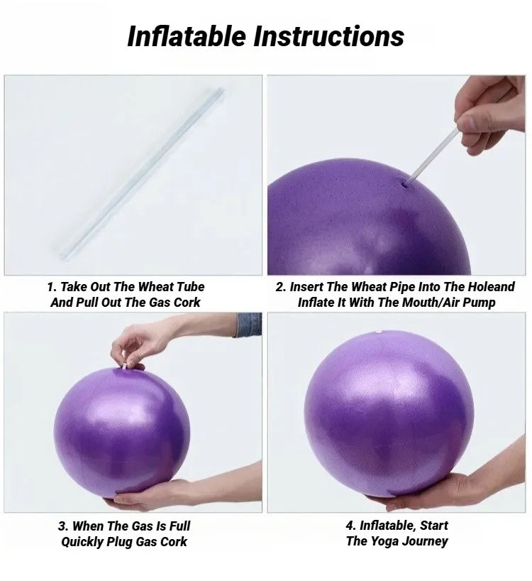 Pelota de Yoga Pilates de 25 cm – Mini balón de equilibrio para gimnasia, entrenamiento central, ejercicio en interiores y entrenamientos de terapia