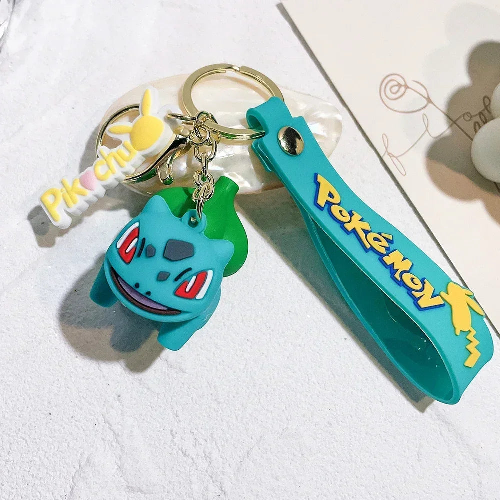 Pokémon Keychain – Pikachu Anime Action Figure Kawaii Cartoon Keyring (Charmander, Psyduck Doll) Car & Bag Pendant Gift