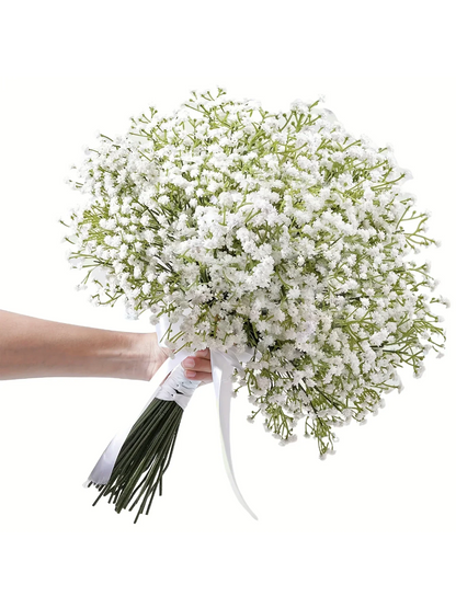 90 unidades de flores artificiales de paniculata de tacto real – Ramo de gypsophila sintética resistente a la oxidación con tallos | Decoración para el hogar, la oficina y bodas