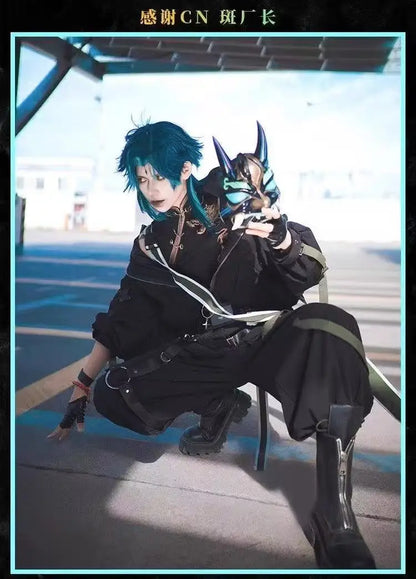 Xiao Inspired Dark Dharma Protector Cosplay Costume – Anime Game Demon Subduing Roleplay Suit for Halloween & Events