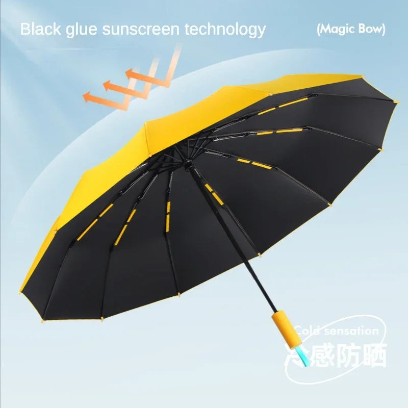 Paraguas Automático Cortavientos de 72 Huesos – Paraguas Grande Plegable para Lluvia con Protección UV para Hombres y Mujeres, Paraguas Impermeable de Alta Resistencia para Exteriores