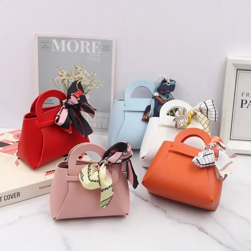 20PCS Bolsas de Regalo de Cuero con Cinta de Lazo – Mini Bolsos para Recuerdos de Bodas, Navidad, Dulces, Regalos y Empaque de Lujo para Fiestas