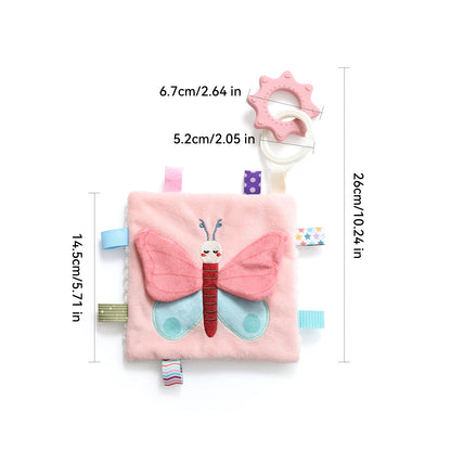 Soft Baby Tissue Box Cloth Book – Plush Sensory Security Blanket Cube with Crinkle Sounds & Mirror, Fine Motor Activity Toy, 9 Styles