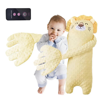 Ours en peluche apaisant pour bébé, avec télécommande – Jouet de confort électrique en forme de dessin animé avec musique, bruit blanc et oreiller doux pour nouveau-nés