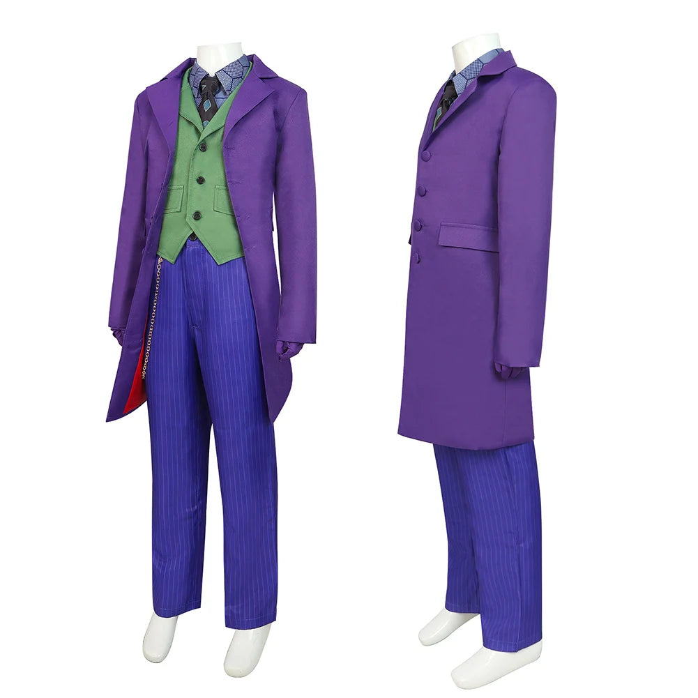 Heath Ledger Dark Knight Cosplay Costume – Coat, Vest & Pants Outfit for Halloween, Carnival, Fancy Dress Parties & Costume Events