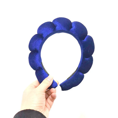 Diadema Retro Acolchada de Terciopelo – Diadema de Esponja Acolchada para Mujeres y Niñas | Accesorio de Moda para Maquillaje y Peinado