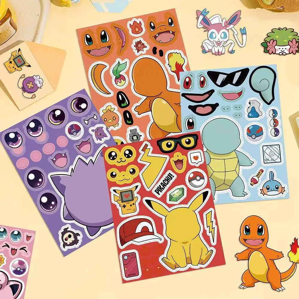Pokémon Pikachu Anime Puzzle Stickers – 8/24 pièces DIY Jigsaw Cartoon Jouets pour enfants Fête et cadeaux
