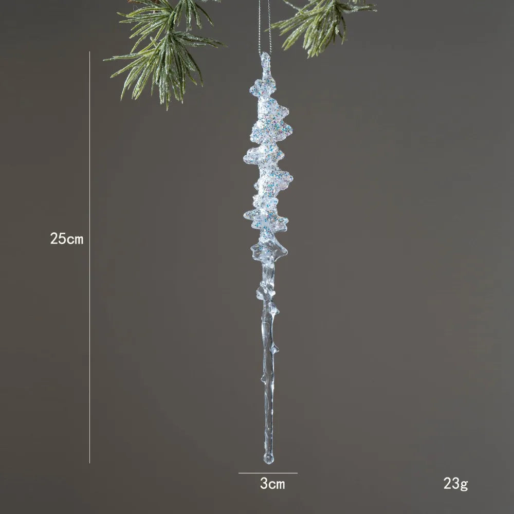 Crystal Clear Acrylic Christmas Tree Ornaments – Glitter Hanging Pendants for Holiday Parties, Xmas Tree & Festive Home Decor