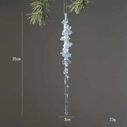 Crystal Clear Acrylic Christmas Tree Ornaments – Glitter Hanging Pendants for Holiday Parties, Xmas Tree & Festive Home Decor