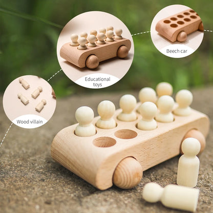 Juguete de Tren de Madera Montessori – Carrito Educativo para Bebés con Bloques Numéricos, Juguete de Madera para el Aprendizaje Temprano, Regalo de Actividad de Aprendizaje Preescolar para Niños Pequeños