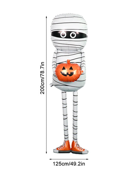 1PC Halloween Mummy Pumpkin Balloon – Spooky Party Decoration for Trick or Treat, Halloween Parties & Festive Home Decor