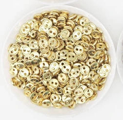 30 Mini-boutons métalliques (3-8 mm) – Boutons ronds à 2 trous pour vêtements de poupée DIY, couture, scrapbooking et loisirs créatifs