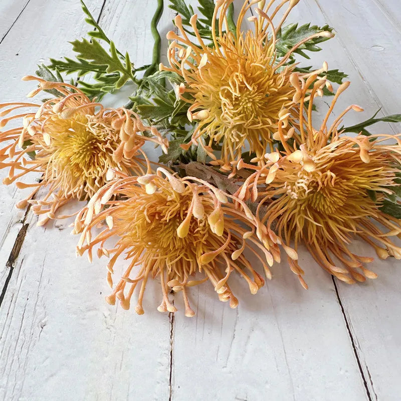 Flores artificiales de crisantemo araña – Decoración floral de crisantemo sintético realista para el hogar, habitaciones, bodas, Navidad, Pascua y arreglos de mesa