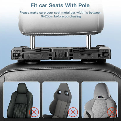 Adjustable Memory Foam Car Headrest Pillow – 180° Rotating Neck Support Cushion for Travel, Road Trips & Comfortable Car Sleeping