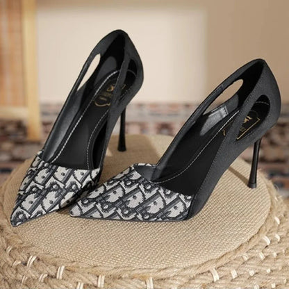 Women's Embroidered Pointed Toe High Heel Sandals Luxury Summer Dress Shoes