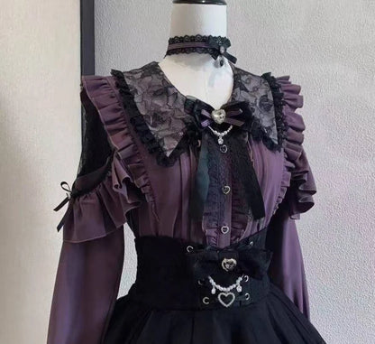 Blusa de mujer de encaje de manga corta estilo lolita japonés 2026, dulce, linda, ajustada, informal, a la moda, para uso diario