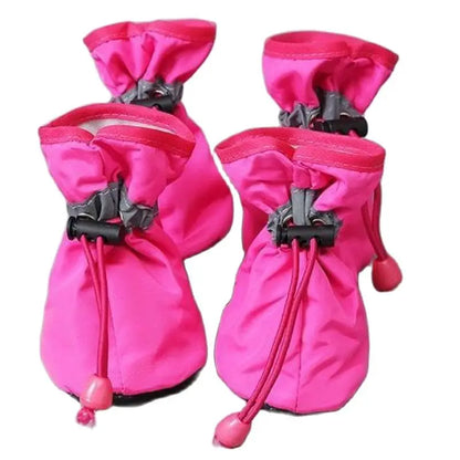 Bottes de pluie imperméables pour chien (lot de 4) – Chaussures antidérapantes pour petits chiens, chiots et chats