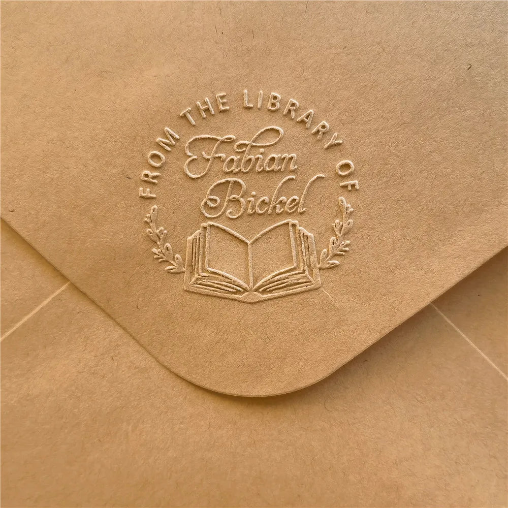 Custom Initials Embosser Stamp – Personalized Book & Wedding Embossing Seal for Address, Library & Gift Branding | Custom Paper Decor Accessory