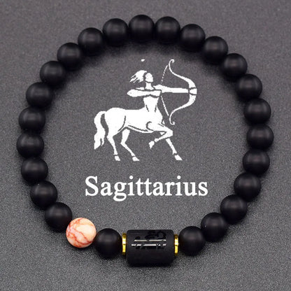 Pulsera de constelación de 12 signos del zodiaco – Brazalete con dije de astrología para hombres y mujeres | Regalo de joyería de amistad Aries, Virgo, Leo y Libra
