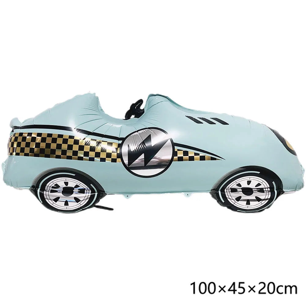 Racing Car Birthday Party Decorations – Race Car, Tire Wheel, Traffic Cone & Checkered Balloons for Kids' Racing-Themed Parties