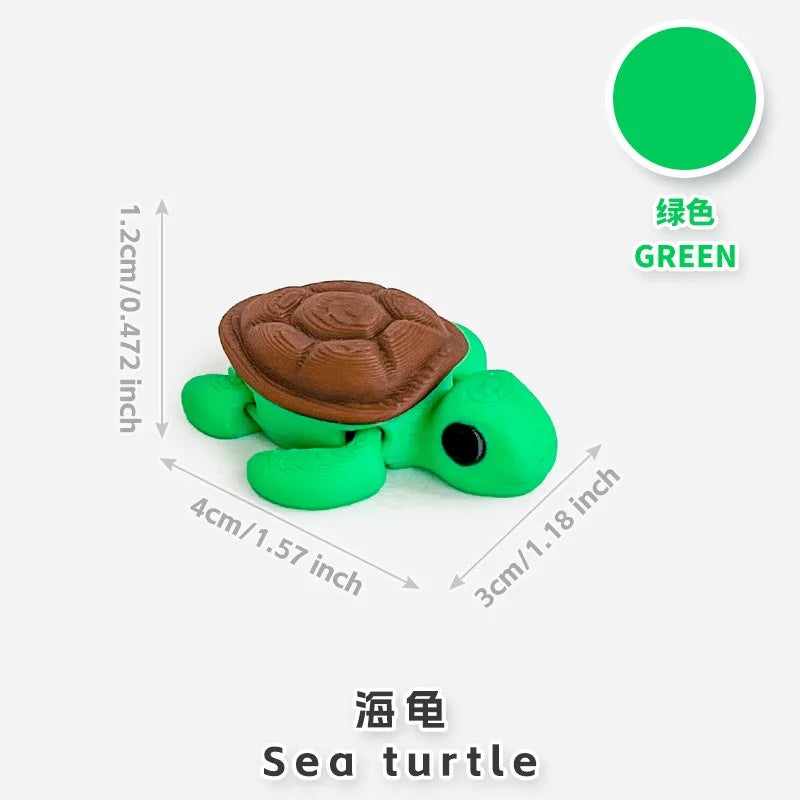 10/50 unidades de figuras de mini animales impresas en 3D – Modelos de simulación de dibujos animados móviles, juguetes coleccionables bonitos, decoración de escritorio y set de regalo de cumpleaños