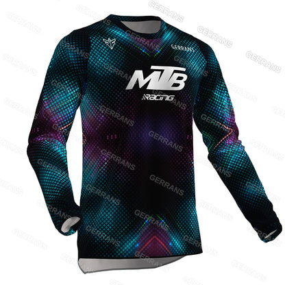 Men's Motocross Long Sleeve Jersey – Quick-Dry MTB Downhill Cycling Shirt for Enduro, Off-Road & Racing