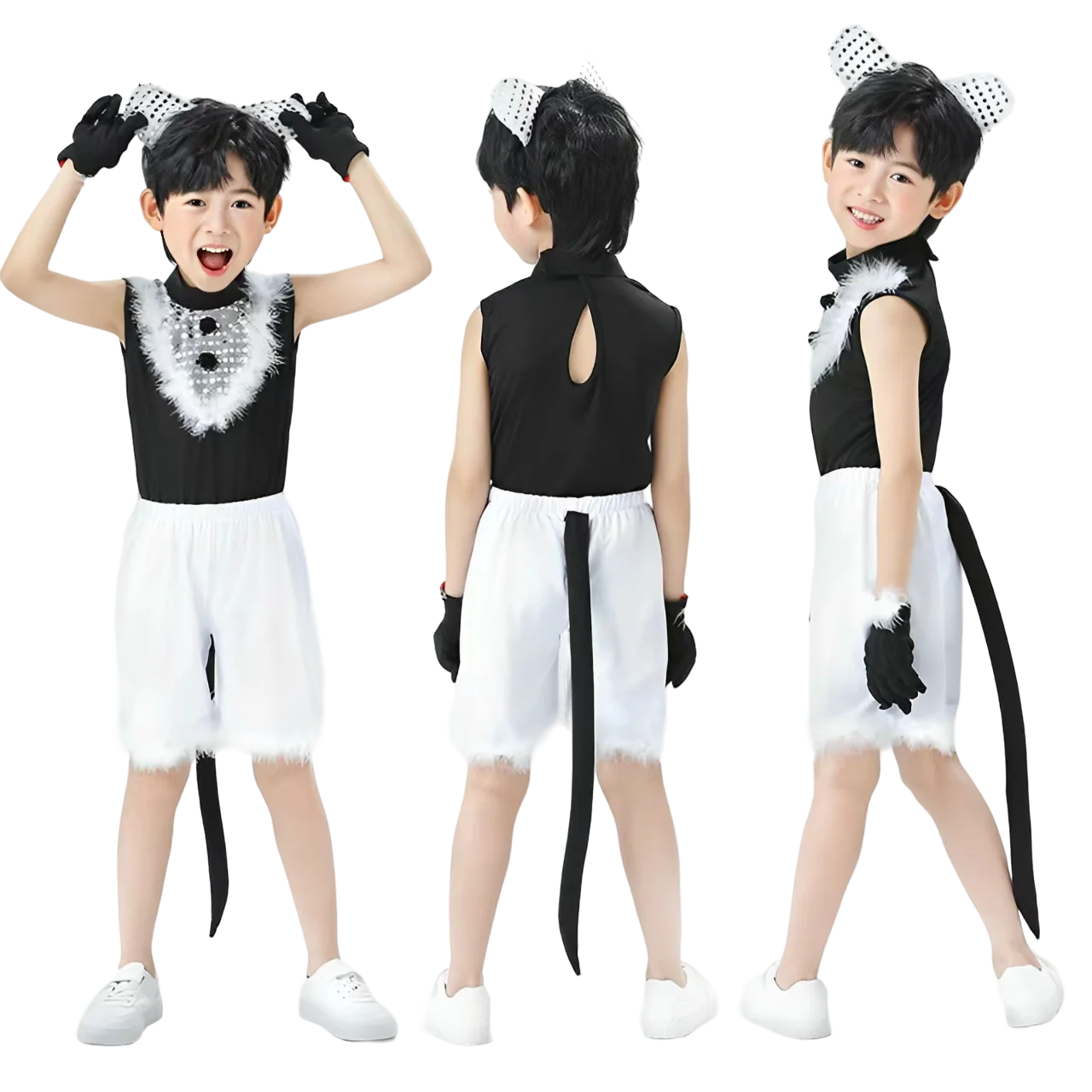 Cute Cat Cosplay Costume for Kids – Cat Girl & Cat Boy Animal Outfit for Children, Halloween Dance, Party & Dress-Up