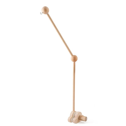 Móvil de cuna de madera para bebé con juguetes colgantes de fieltro de oso y caja de música, campana de cama para recién nacido