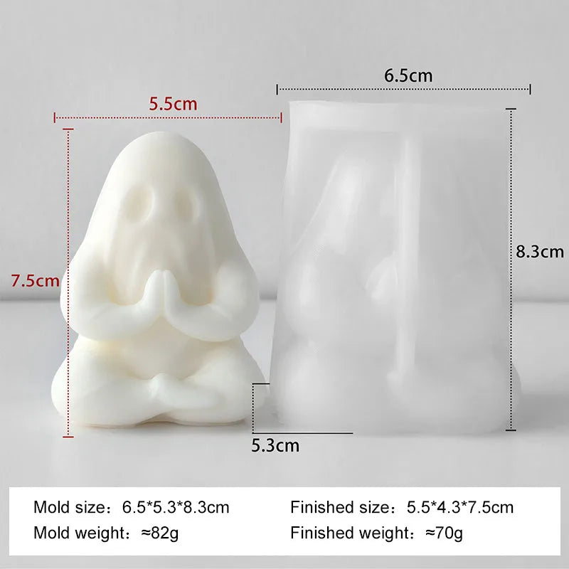 Halloween Mini Ghost Pumpkin Silicone Mold – 3D Stackable Candle Mold for DIY Soap, Resin, Plaster Crafts & Home Decor