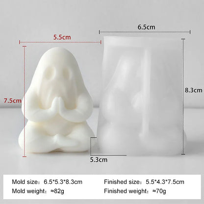 Halloween Mini Ghost Pumpkin Silicone Mold – 3D Stackable Candle Mold for DIY Soap, Resin, Plaster Crafts & Home Decor
