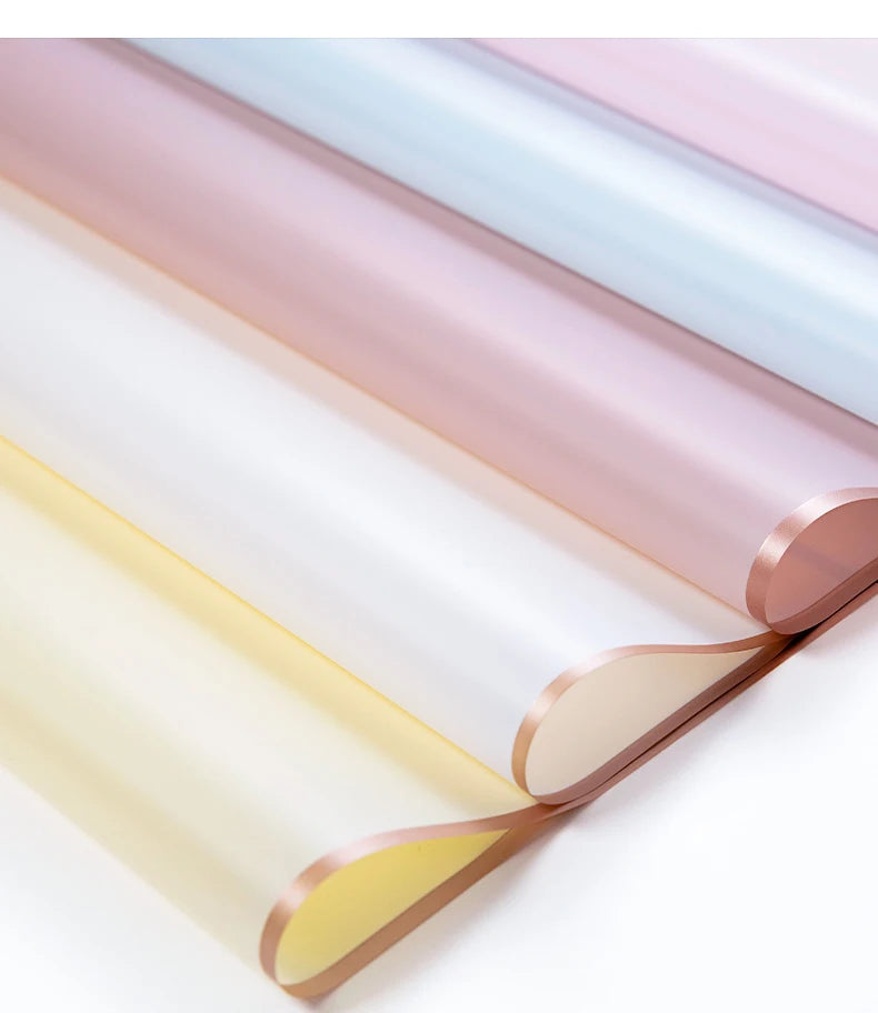 10 hojas de papel de envolver flores impermeable con bordes dorados para ramos, bodas, regalos y arreglos florales de bricolaje