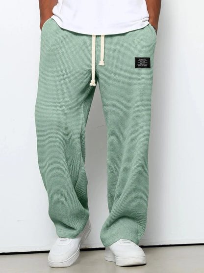 Men's 2026 Casual Straight-Leg Sweatpants – Wide-Leg Elastic Waist Sportswear Trousers for Spring & Autumn, Relaxed Everyday Pants