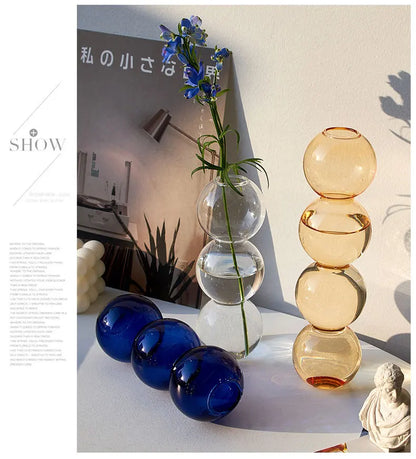 Nordic Glass Flower Vase – Decorative Terrarium Planter for Home, Living Room & Office Décor