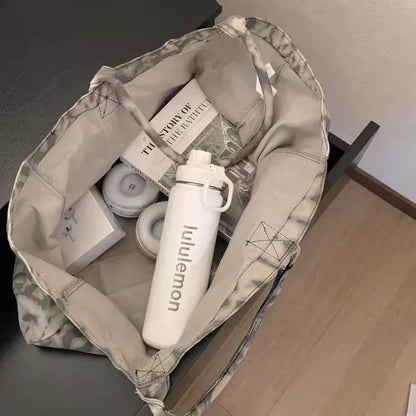 Bolso de yoga unisex de lona de gran capacidad – Bolso de hombro ecológico, Bolso de mano de estilo urbano para gimnasio, fitness, compras, viajes y uso diario