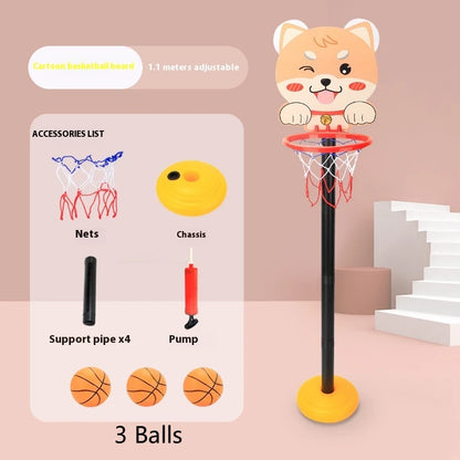 Children’s Version Vertical Adjustable Lifting Basketball Rack – Outdoor & Indoor Sports Cartoon Rebound Parent-Child Interactive Toy