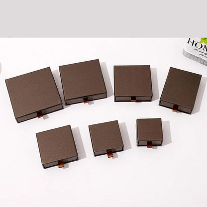10 Cajas de regalo de joyería de papel para anillos, pendientes, collares, pulseras y empaques de recuerdos de boda