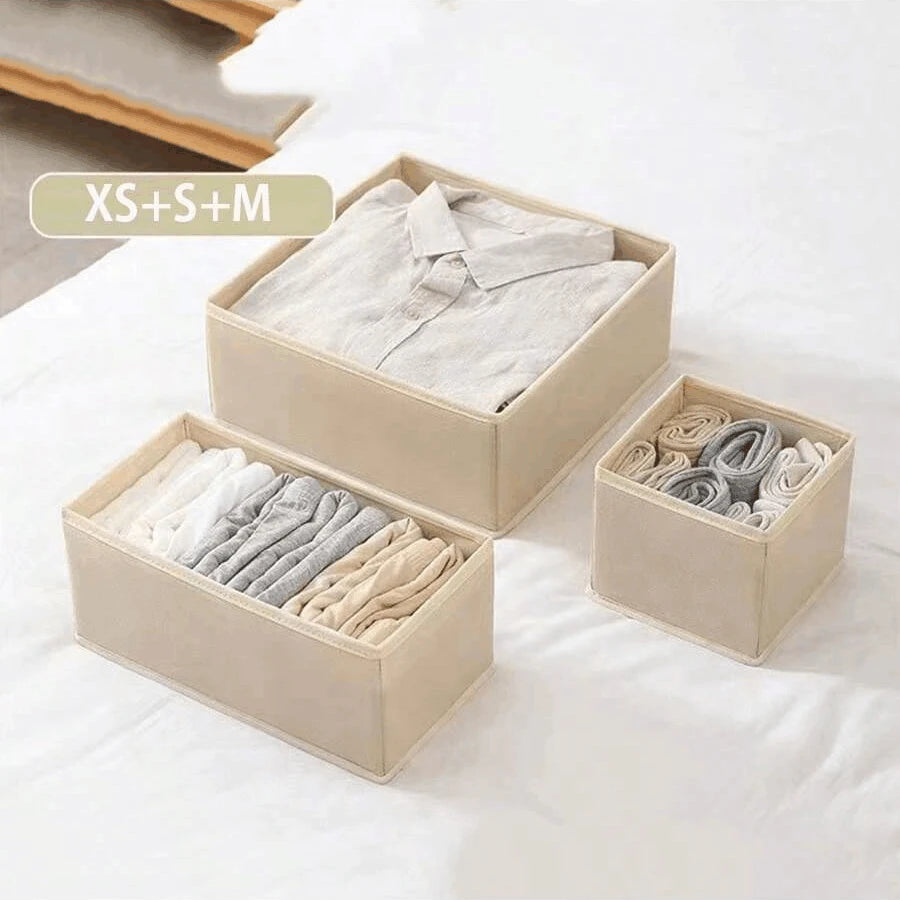 Juego de organizadores plegables de ropa interior de 6/12 piezas – Cajas de almacenamiento para cajones para sujetadores, calcetines, ropa interior y organización de armarios