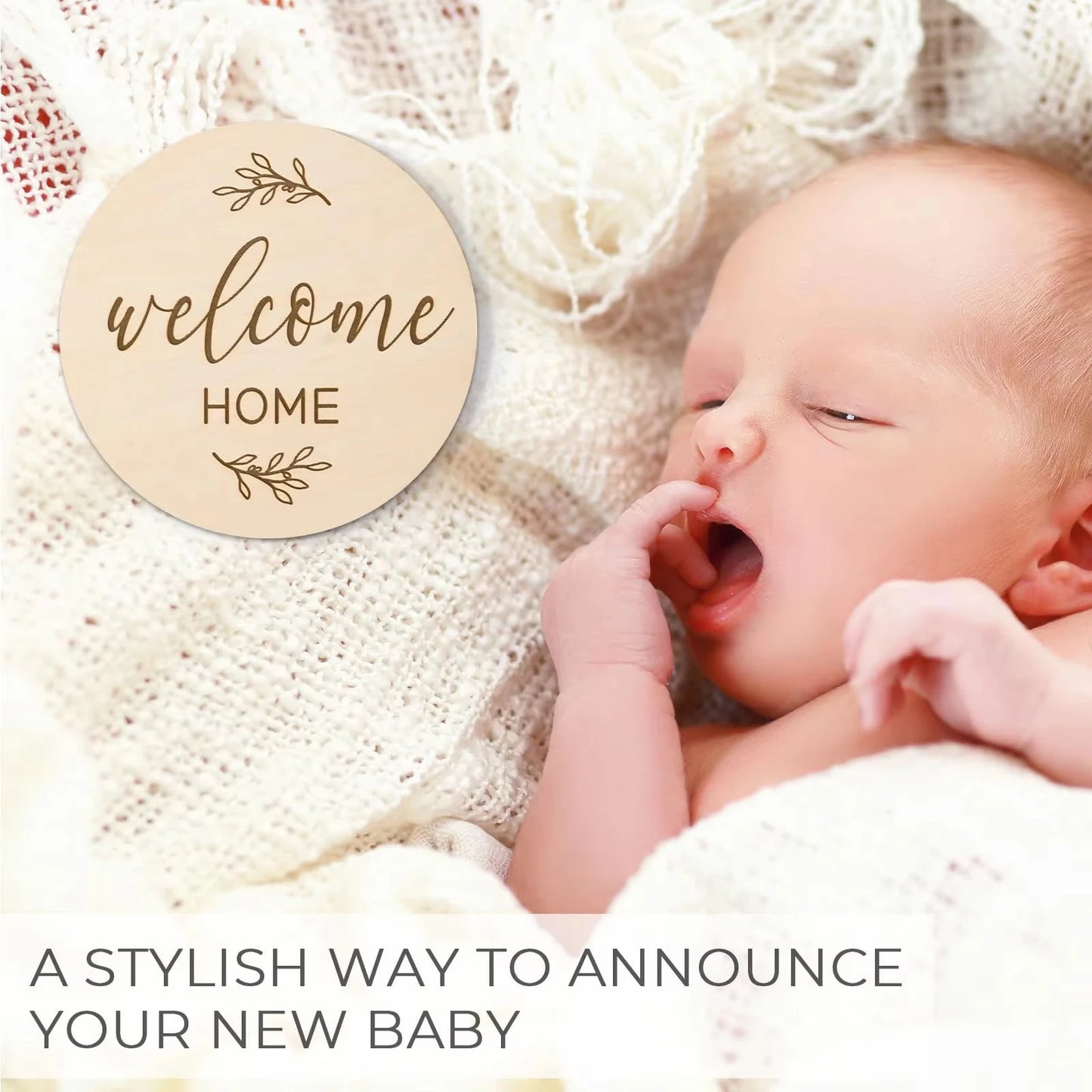 7PCS Newborn Milestone Wooden Cards – Baby Monthly Growth Announcement Props, Baby Shower Gift for Boys & Girls, Pregnancy Photography Accessories for First Year Memories & Photo Sessions