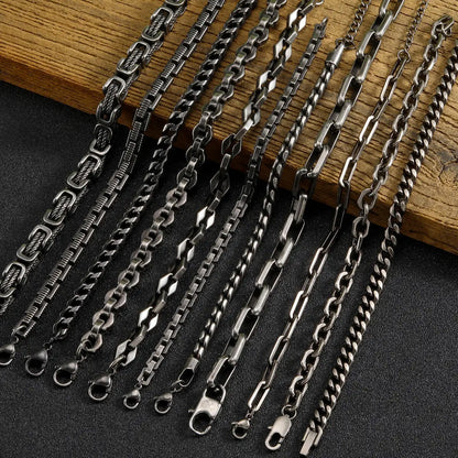 Vintage Byzantine Chain Bracelet – Stainless Steel Braided Link Wristband for Men & Boys | Retro Fashion Jewelry Gift for Father