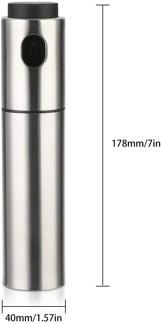 100ML 304 Stainless Steel Oil Sprayer – BBQ Olive Oil & Vinegar Spray Bottle for Kitchen Cooking and Grilling