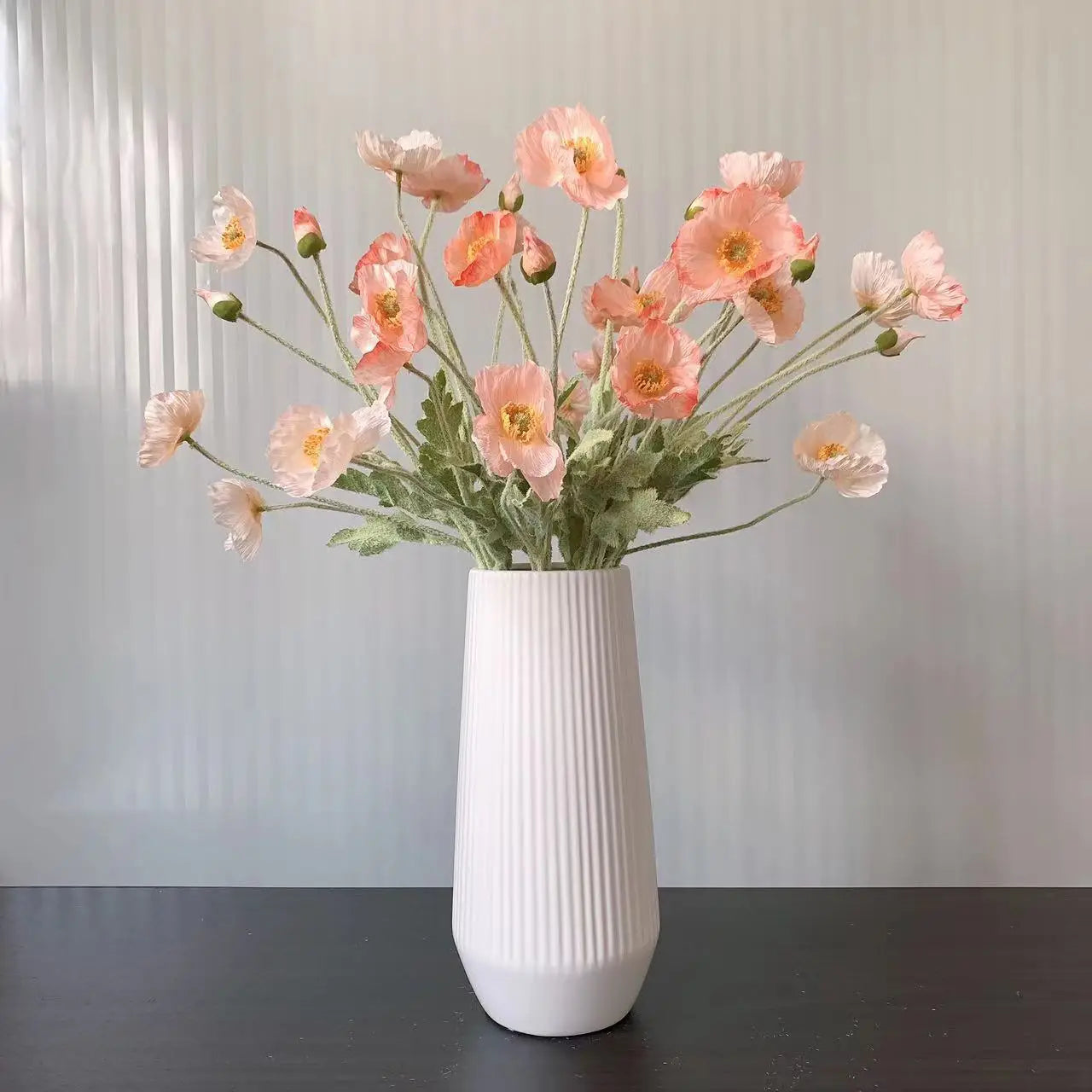 Artificial Poppy Flowers – Realistic Silk Faux Long Stem Flowers for Home Décor, Garden, Wedding Bridal Bouquets, Party Decoration & DIY Floral Arrangements